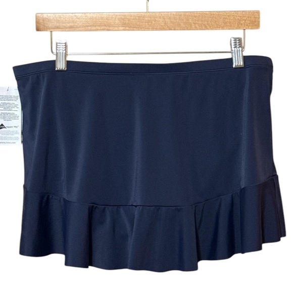 NWT - Athleta Shirred Ruffle Skirt Navy Size L - Picture 5 of 5